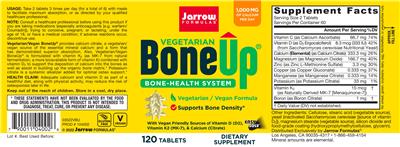 Photo of the Jarrow Formulas Vegetarian BoneUp label