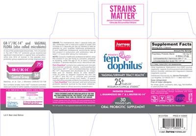Photo of the Jarrow Formulas Women's Fem Dophilus label