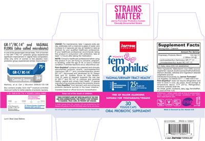 Photo of the Jarrow Formulas Women's Fem Dophilus label