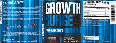 Photo of the Jacked Factory Growth Surge Fruit Punch label