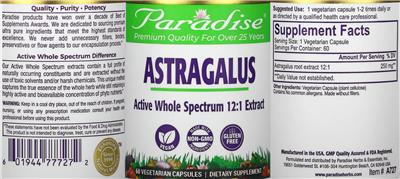 Photo of the Paradise Astragalus label