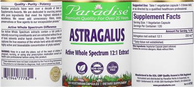 Photo of the Paradise Astragalus label