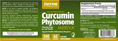 Photo of the Jarrow Formulas Curcumin Phytosome 500 mg label