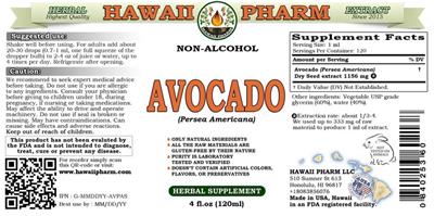 Photo of the Hawaii Pharm Avocado Non-Alcohol label
