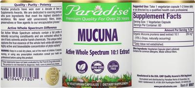 Photo of the Paradise Mucuna label