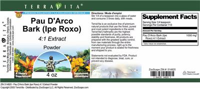 Pau D'Arco Bark (Ipe Roxo) 4:1 Extract Powder