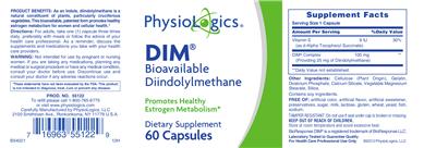 Photo of the PhysioLogics DIM label