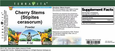 Photo of the TerraVita Premium Collection Cherry Stems (Stipites Cerasorum) Powder label