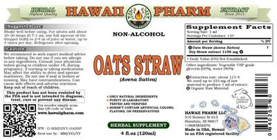 Photo of the Hawaii Pharm Oats Straw Non-Alcohol label