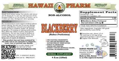 Photo of the Hawaii Pharm Blackberry (Rubus fruticosus) Non-Alcohol label