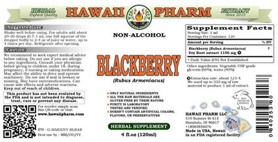 Photo of the Hawaii Pharm Blackberry (Rubus armeniacus) Non-Alcohol label