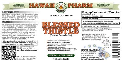 Photo of the Hawaii Pharm Blessed Thistle Non-Alcohol label