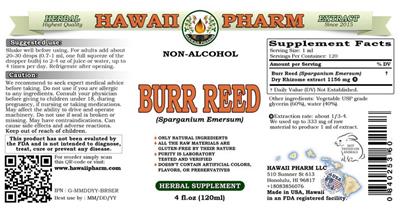 Photo of the Hawaii Pharm Burr Reed Non-Alcohol label