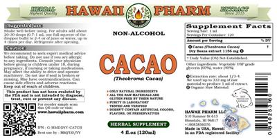 Photo of the Hawaii Pharm Cacao Non-Alcohol label