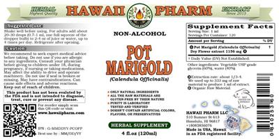 Photo of the Hawaii Pharm Pot Marigold Non-Alcohol label
