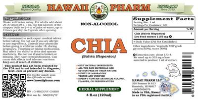 Photo of the Hawaii Pharm Chia Non-Alcohol label