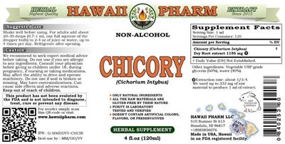 Photo of the Hawaii Pharm Chicory Non-Alcohol label