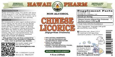 Photo of the Hawaii Pharm Chinese Licorice Non-Alcohol label
