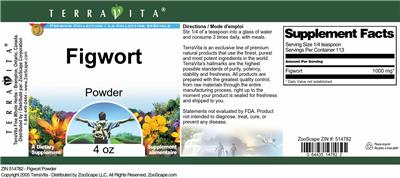 Photo of the TerraVita Premium Collection Figwort Powder label