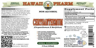 Photo of the Hawaii Pharm Chrysanthemum Non-Alcohol label
