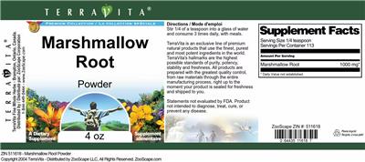 Photo of the TerraVita Premium Collection Marshmallow Root Powder label