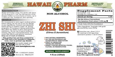 Photo of the Hawaii Pharm Zhi Shi Non-Alcohol label