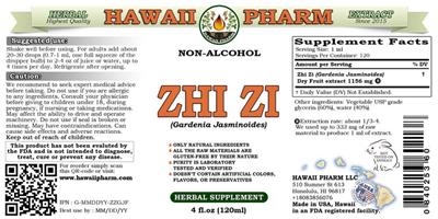 Photo of the Hawaii Pharm Zhi Zi Non-Alcohol label