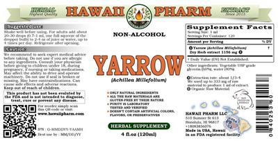 Photo of the Hawaii Pharm Yarrow Non-Alcohol label
