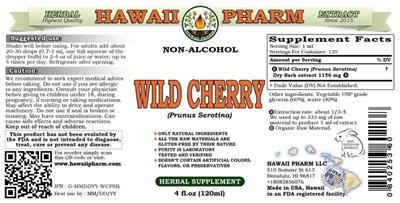Photo of the Hawaii Pharm Wild Cherry Non-Alcohol label