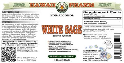 Photo of the Hawaii Pharm White Sage Non-Alcohol label