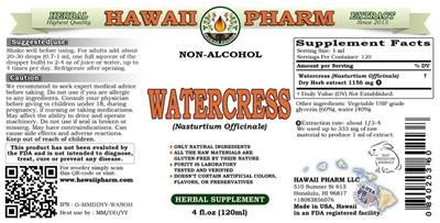 Photo of the Hawaii Pharm Watercress Non-Alcohol label