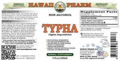 Photo of the Hawaii Pharm Typha Non-Alcohol label