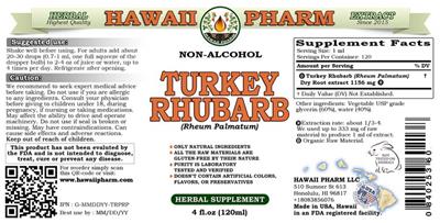 Photo of the Hawaii Pharm Turkey Rhubarb Non-Alcohol label
