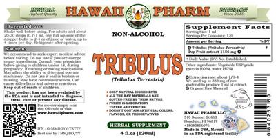Photo of the Hawaii Pharm Tribulus Non-Alcohol label