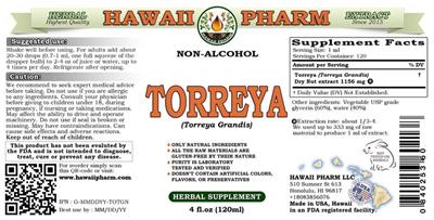 Photo of the Hawaii Pharm Torreya Non-Alcohol label