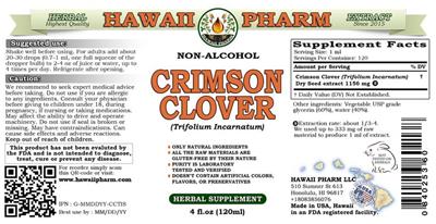 Photo of the Hawaii Pharm Crimson Clover Non-Alcohol label