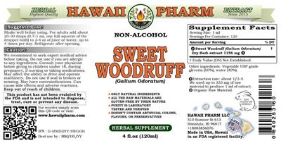 Photo of the Hawaii Pharm Sweet Woodruff Non-Alcohol label