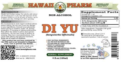 Photo of the Hawaii Pharm Di Yu Non-Alcohol label