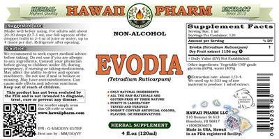 Photo of the Hawaii Pharm Evodia Non-Alcohol label