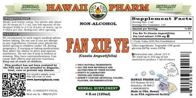 Photo of the Hawaii Pharm Fan Xie Ye Non-Alcohol label