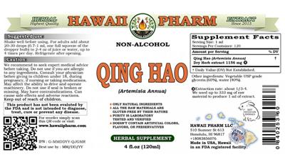 Photo of the Hawaii Pharm Qing Hao Non-Alcohol label
