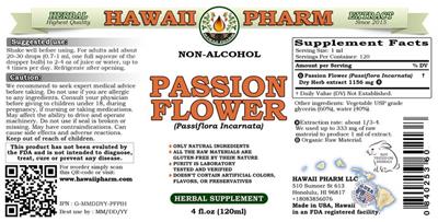 Photo of the Hawaii Pharm Passion Flower Non-Alcohol label