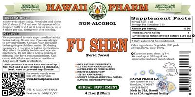 Photo of the Hawaii Pharm Fu Shen Non-Alcohol label