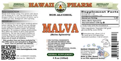 Photo of the Hawaii Pharm Malva Non-Alcohol label