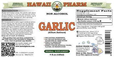 Photo of the Hawaii Pharm Garlic Non-Alcohol label
