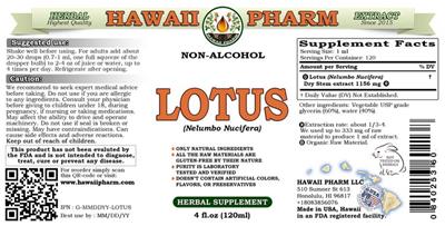 Photo of the Hawaii Pharm Lotus Non-Alcohol label