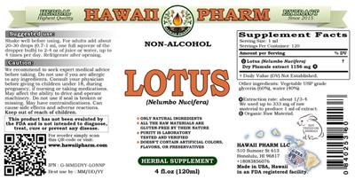 Photo of the Hawaii Pharm Lotus Non-Alcohol label