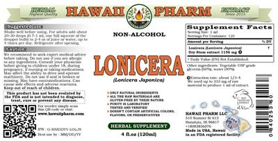 Photo of the Hawaii Pharm Lonicera Non-Alcohol label