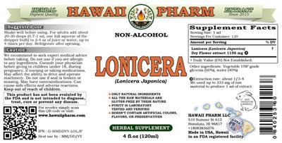 Photo of the Hawaii Pharm Lonicera Non-Alcohol label