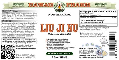 Photo of the Hawaii Pharm Liu Ji Nu Non-Alcohol label